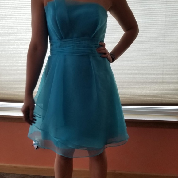 Short Strapless Organza Dress - Picture 3 of 4